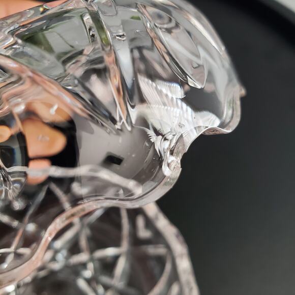 RCR Vintage 24% Lead Royal Crystal Clam Shell Trinket Candy Dish - Picture 7 of 8